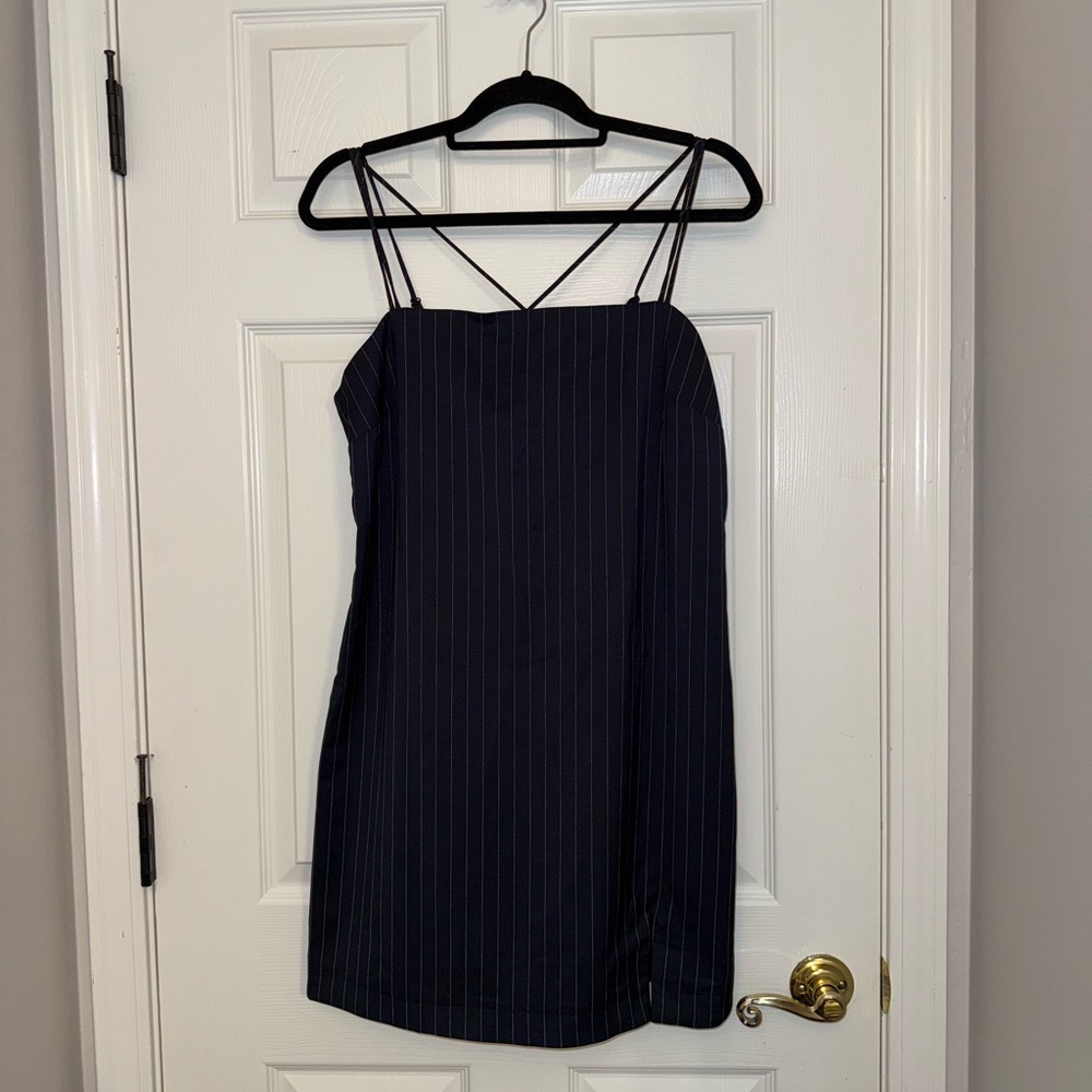Elodie Navy Slip Dress Spaghetti Strap Cocktail